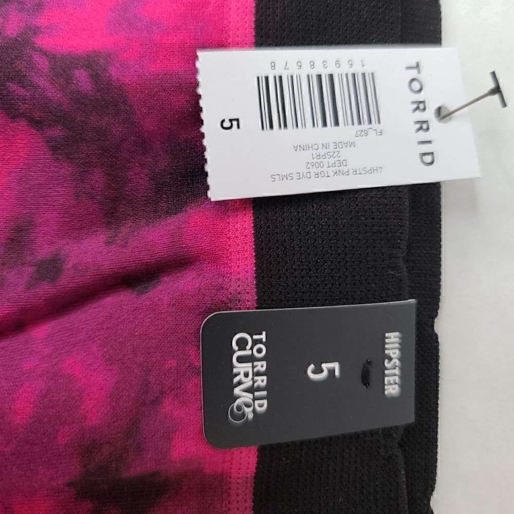 5X 28W Torrid Pink Tiedye Hipster Panty Goth Seamless Knit Stretch Slimming mid - Picture 5 of 7